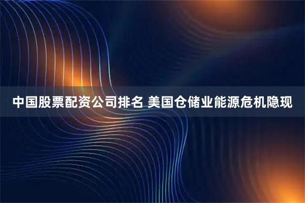 中国股票配资公司排名 美国仓储业能源危机隐现